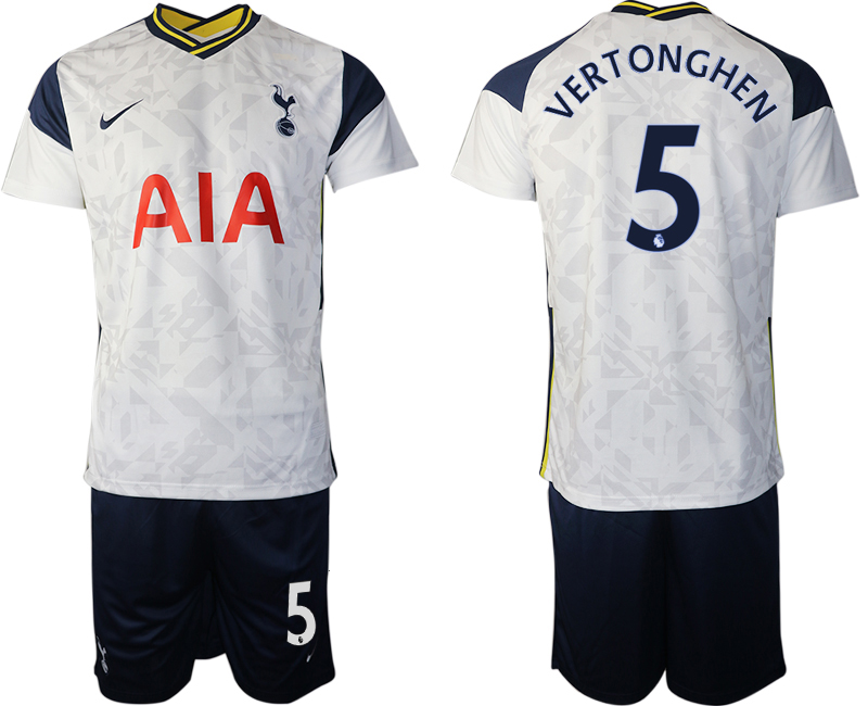 Men 2020-2021 club Tottenham home #5 white Soccer Jerseys->tottenham jersey->Soccer Club Jersey